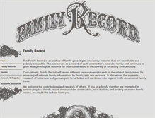 Tablet Screenshot of familyrecord.us